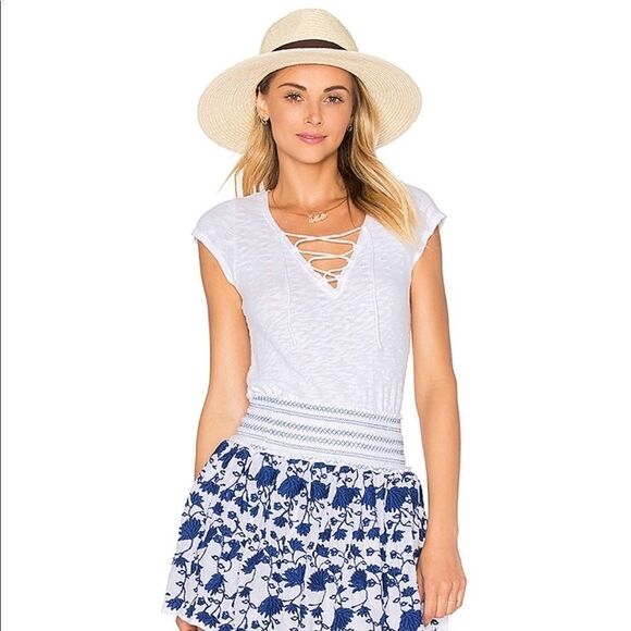 LA made Tops - LAmade Olivia Lace Up Top White NWT